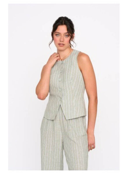 Kennedy Stripe Vest | Green
