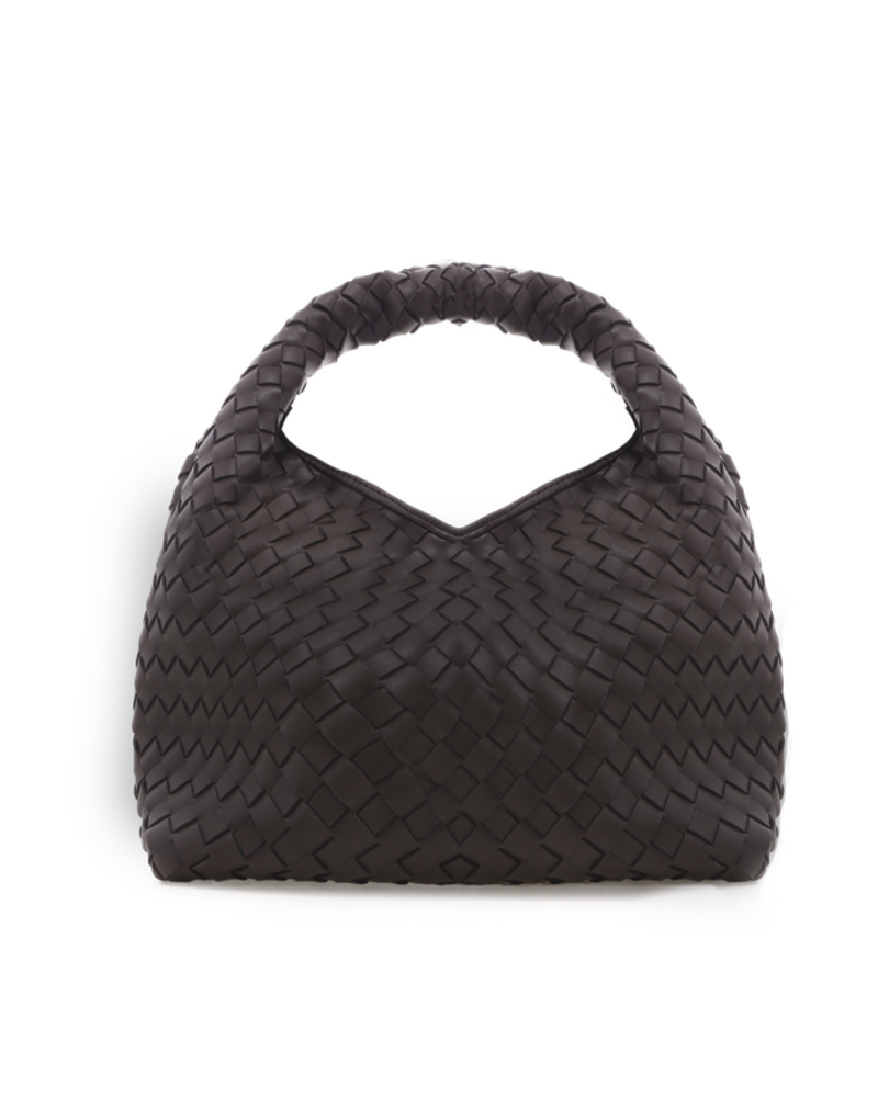 Solene Woven Handle Bag | Chocolate