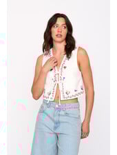 Kenna Embroidered Vest | White