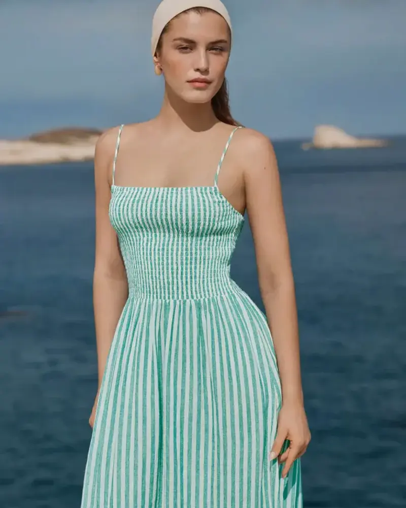 Z Supply Bayside Stripe Linen Maxi Dress