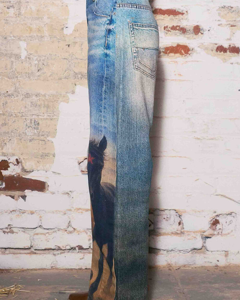Gallop Barrel Printed Jeans