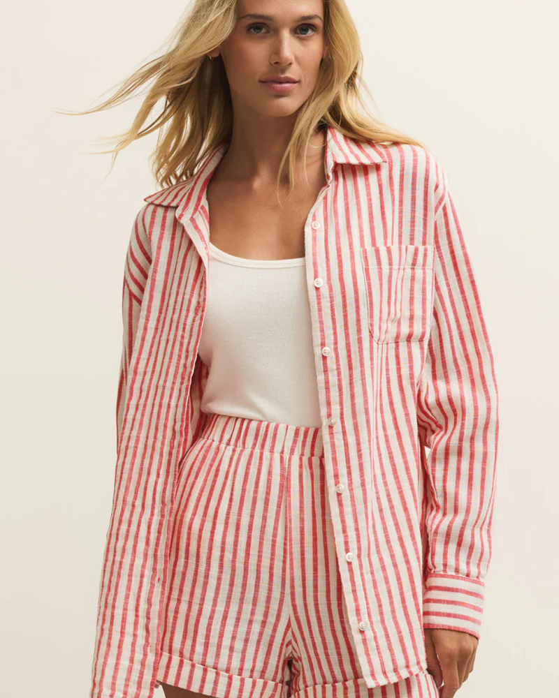 Z Supply Saturdays Shirt | Crimson Crush