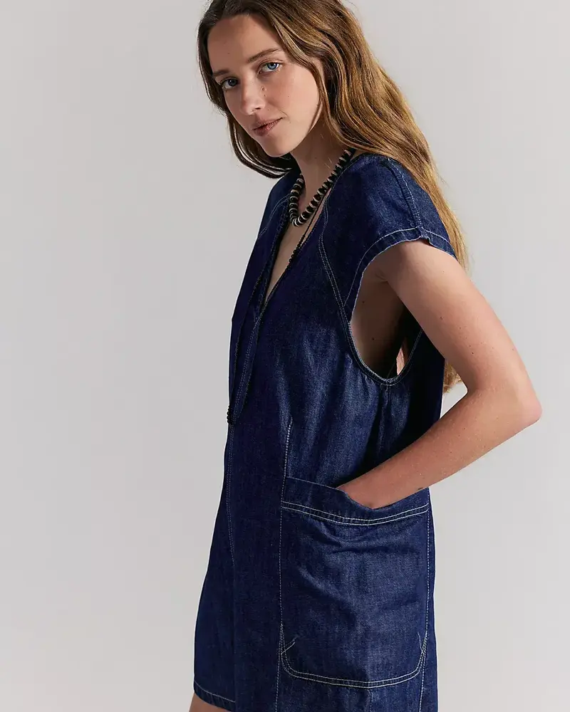 Free People Free Fall Denim Romper