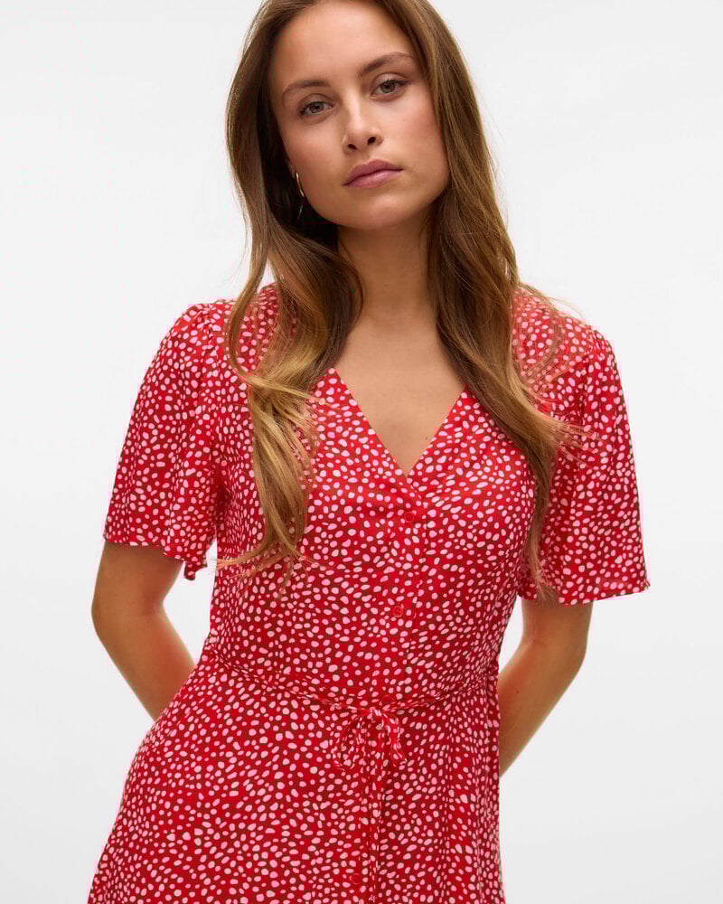 Vero Moda Alba Midi Dress | Red