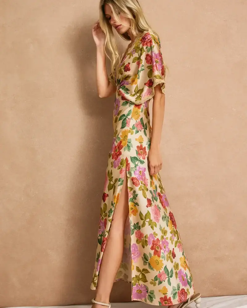 Gift of Love Lace Blouson Maxi Dress