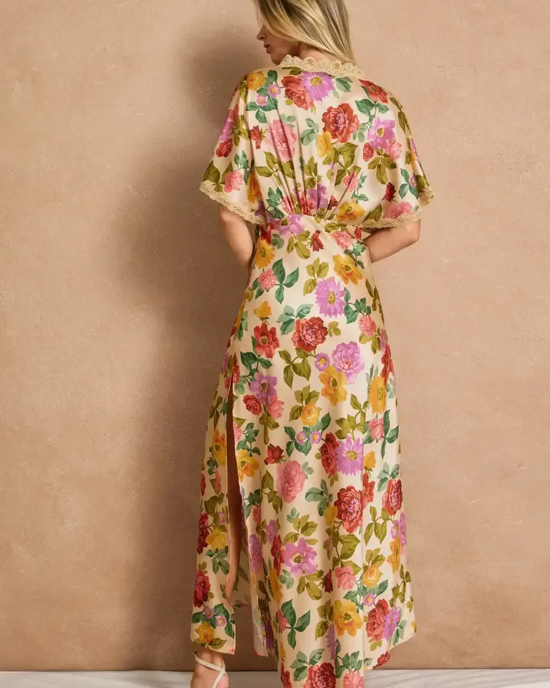 Gift of Love Lace Blouson Maxi Dress