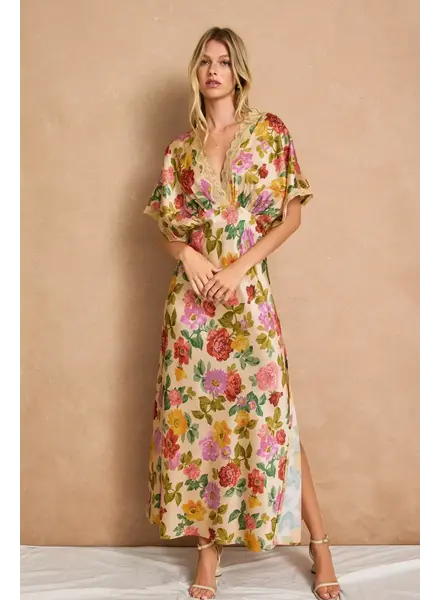 Gift of Love Lace Blouson Maxi Dress