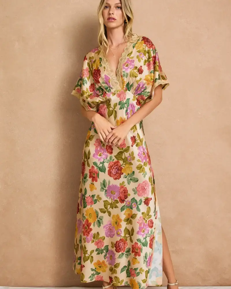 Gift of Love Lace Blouson Maxi Dress