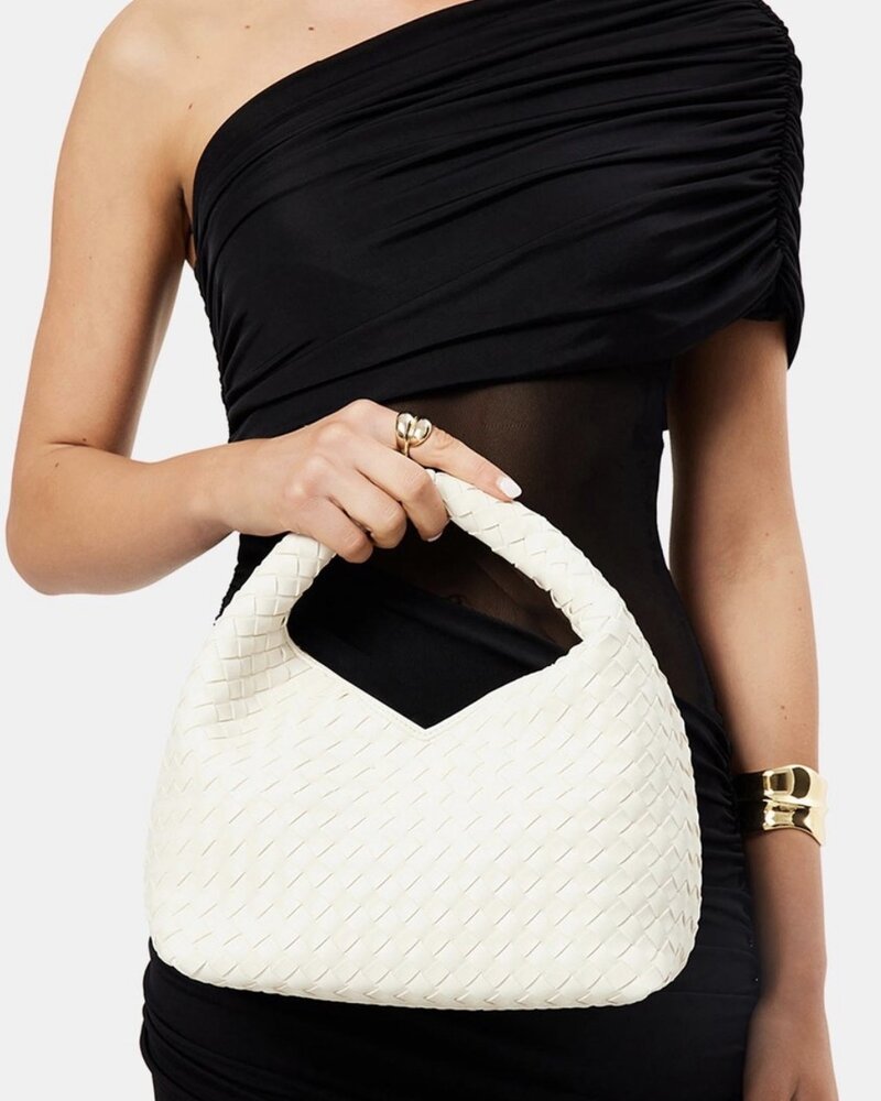 Solene Woven Handle Bag | Bone