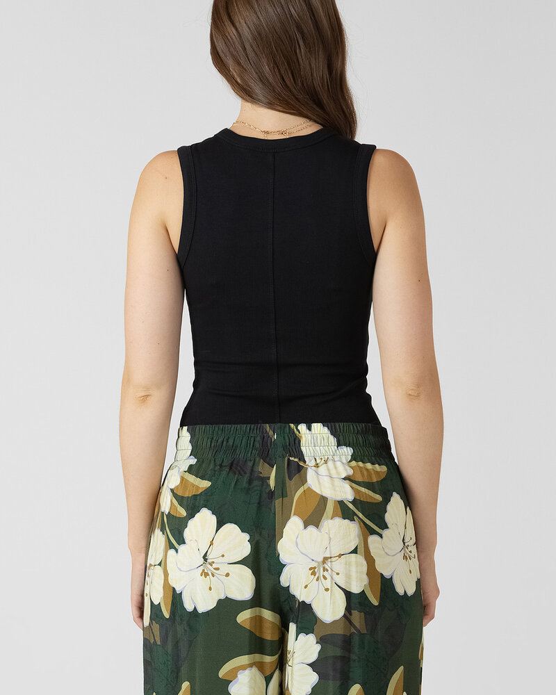 Claire Ribbed Tank | Black