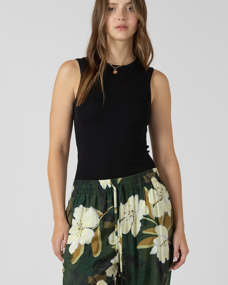 Claire Ribbed Tank | Black