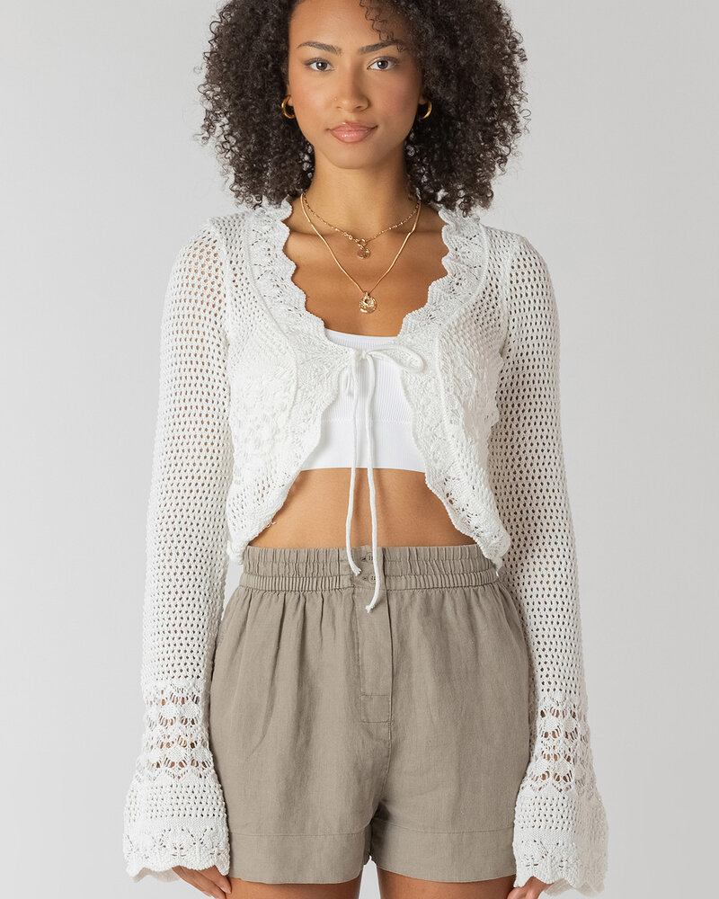 Audrey Crochet Cardigan | Cream