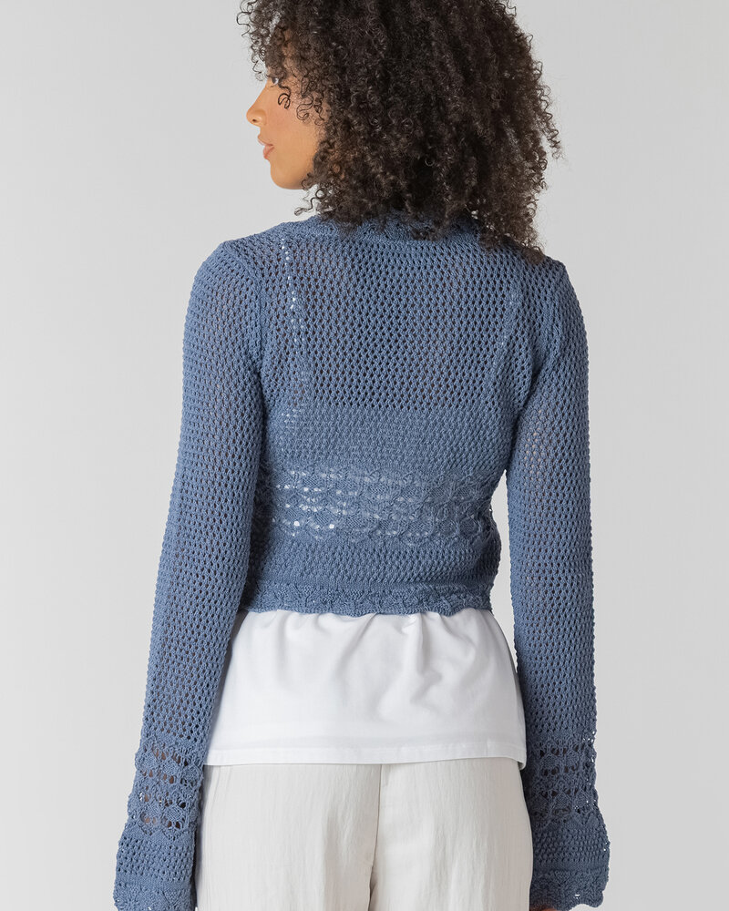 Audrey Crochet Cardigan | Indigo