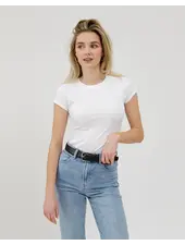 Ribbed Fitted Tee | White