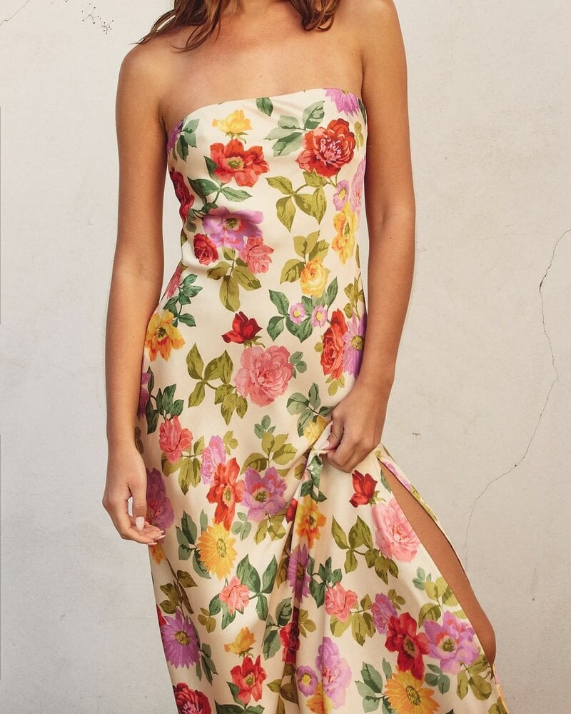 Gift Of Love Strapless Bias Cut Maxi Dress