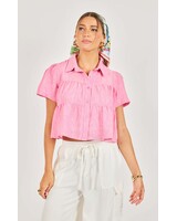 Polly Pink Tiered Blouse
