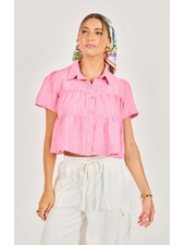 Polly Pink Tiered Blouse
