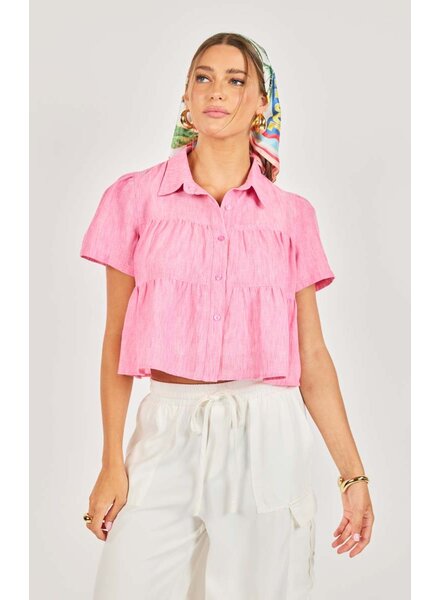 Polly Pink Tiered Blouse