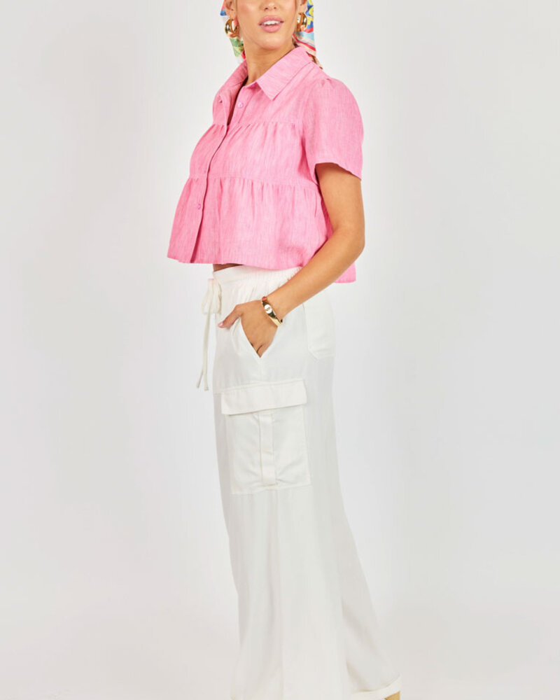 Polly Pink Tiered Blouse