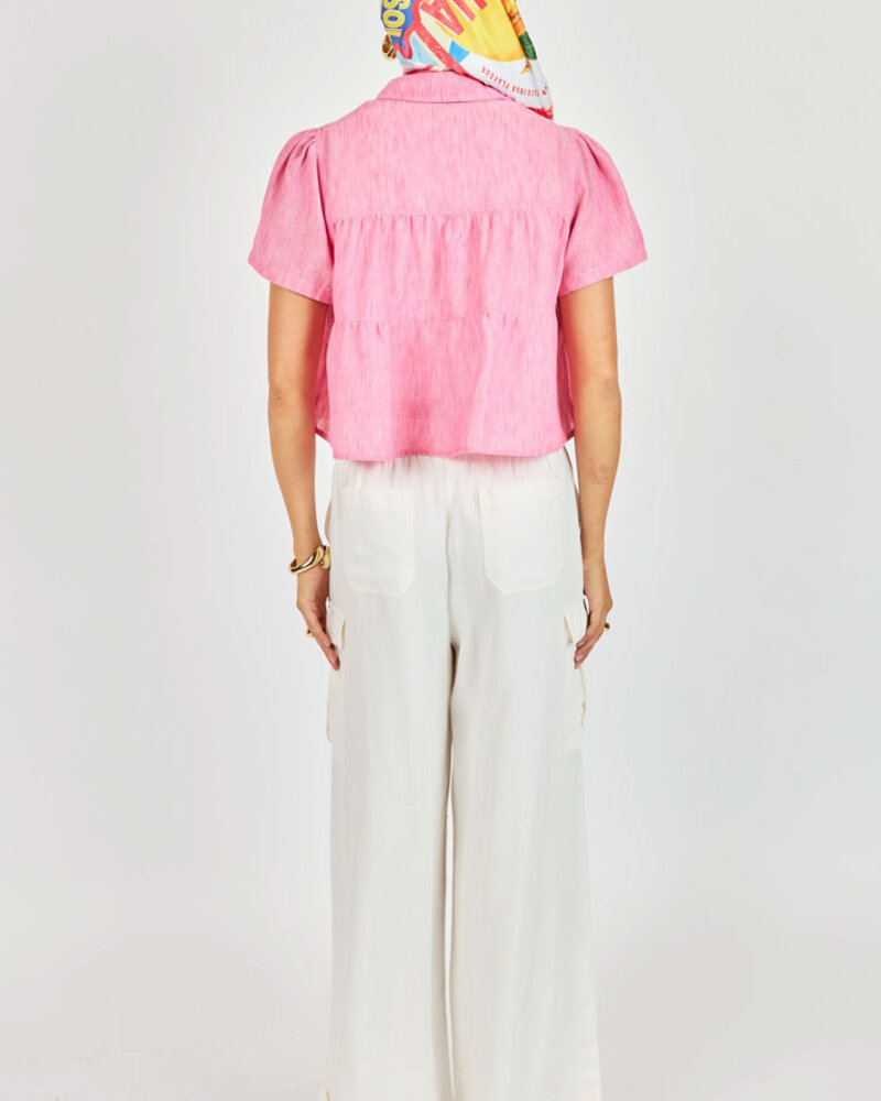 Polly Pink Tiered Blouse