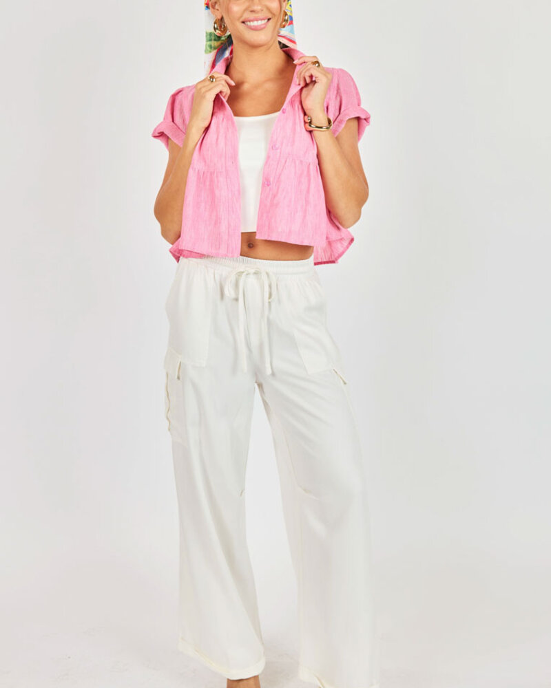 Polly Pink Tiered Blouse