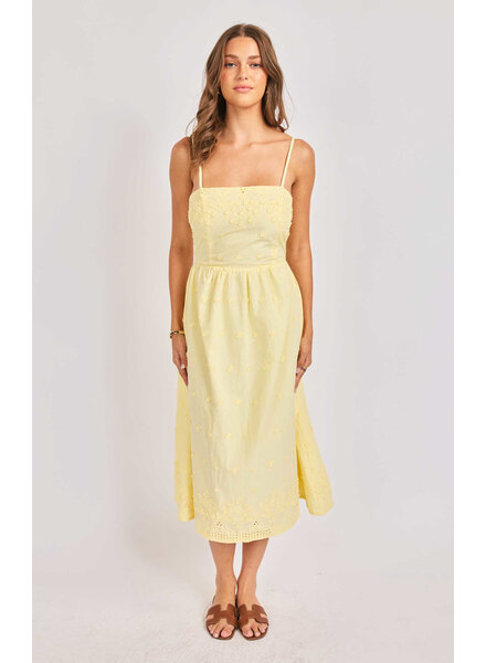 Butter Yellow Embroidered Dress
