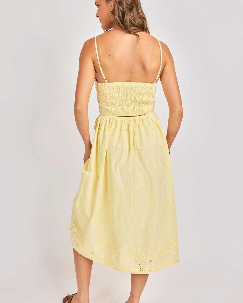 Butter Yellow Embroidered Dress