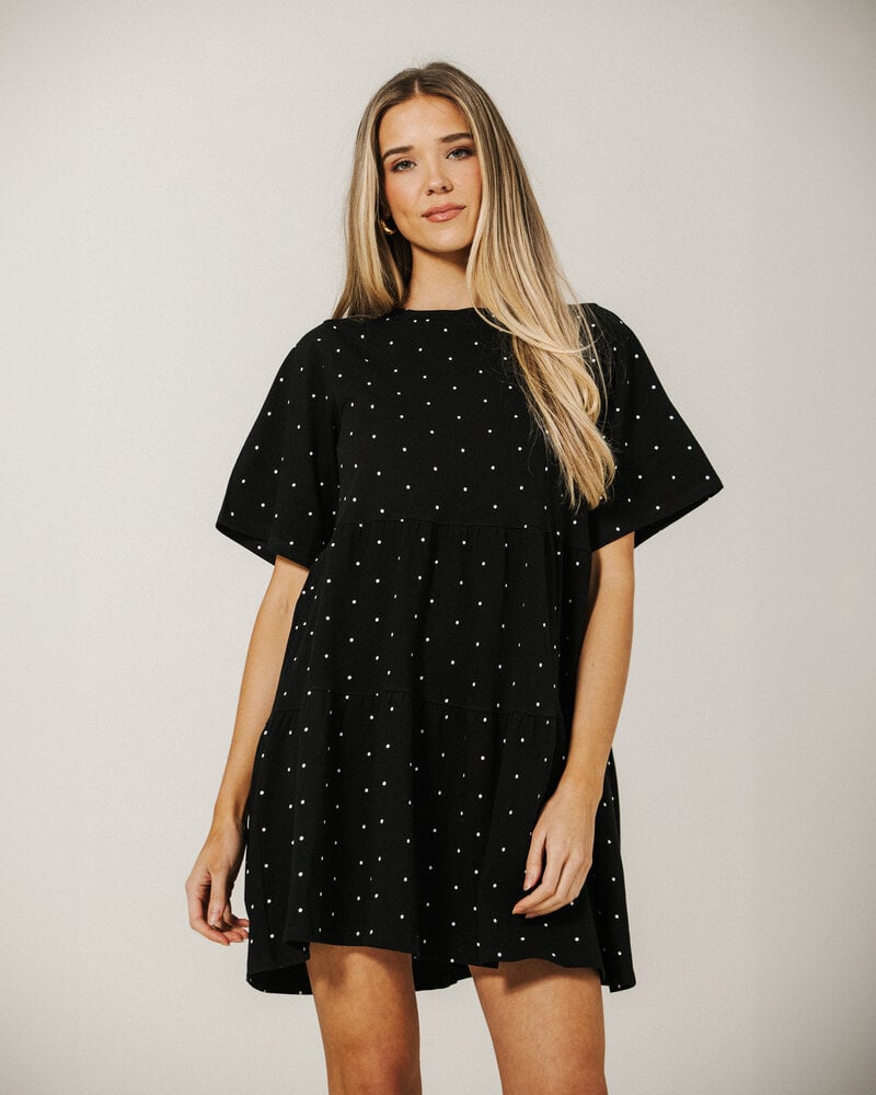 Tiered T-Shirt Dress | Black/White
