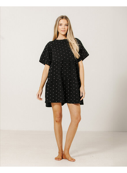 Tiered T-Shirt Dress | Black/White