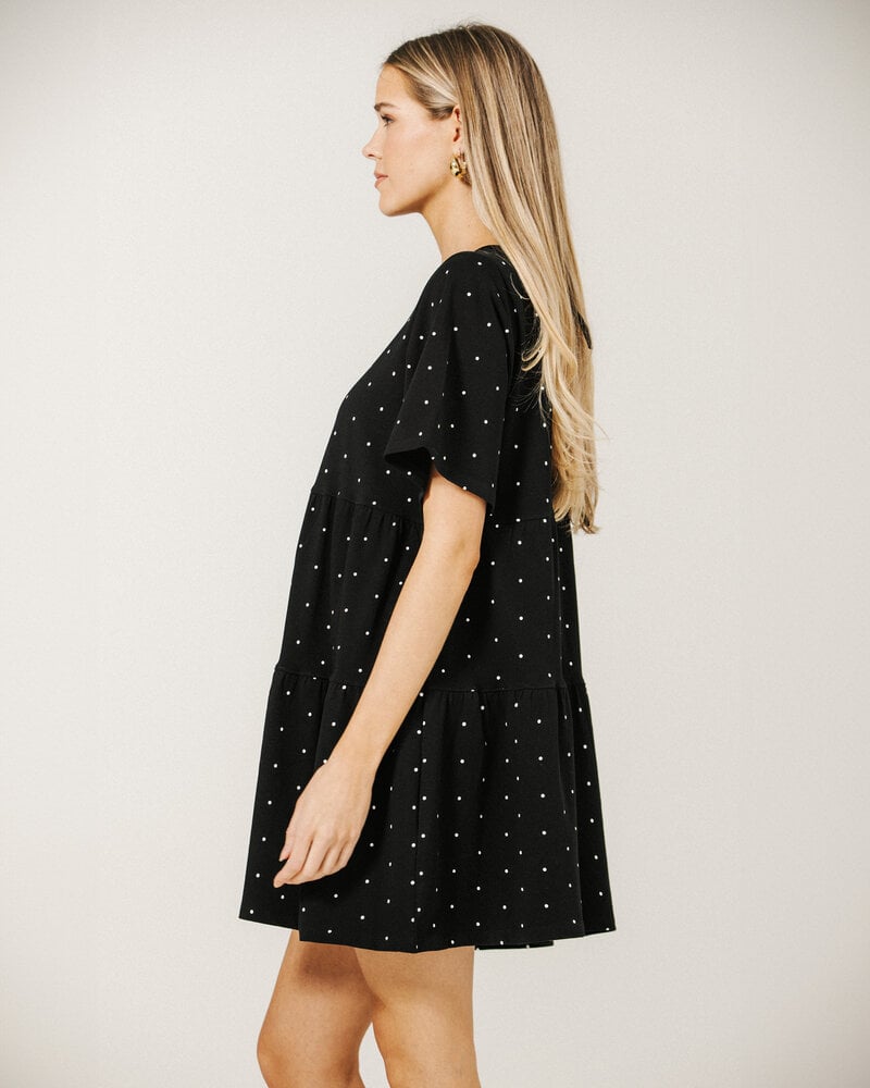 Tiered T-Shirt Dress | Black/White