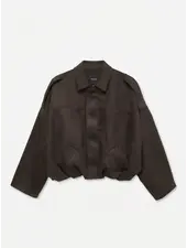 Vero Moda Hazel Faux Suede Bomber | Chocolate
