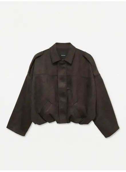 Vero Moda Hazel Faux Suede Bomber | Chocolate