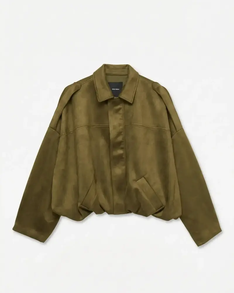 Vero Moda Hazel Faux Suede Bomber | Military