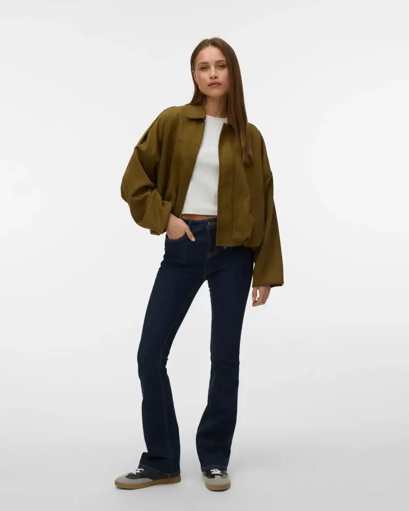 Vero Moda Hazel Faux Suede Bomber | Military