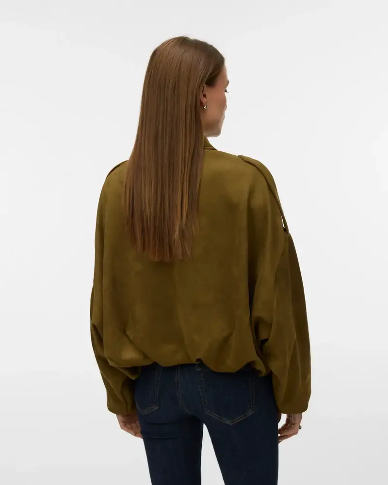 Vero Moda Hazel Faux Suede Bomber | Military