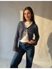 Audrey Crochet Cardigan | Indigo