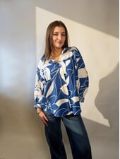 Azure Floral Blouse