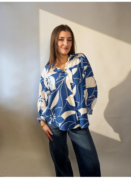 Azure Floral Blouse