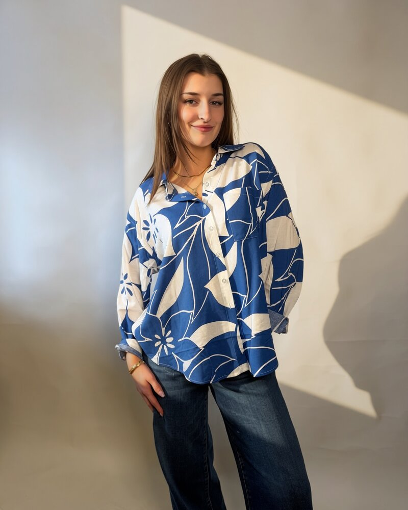 Azure Floral Blouse