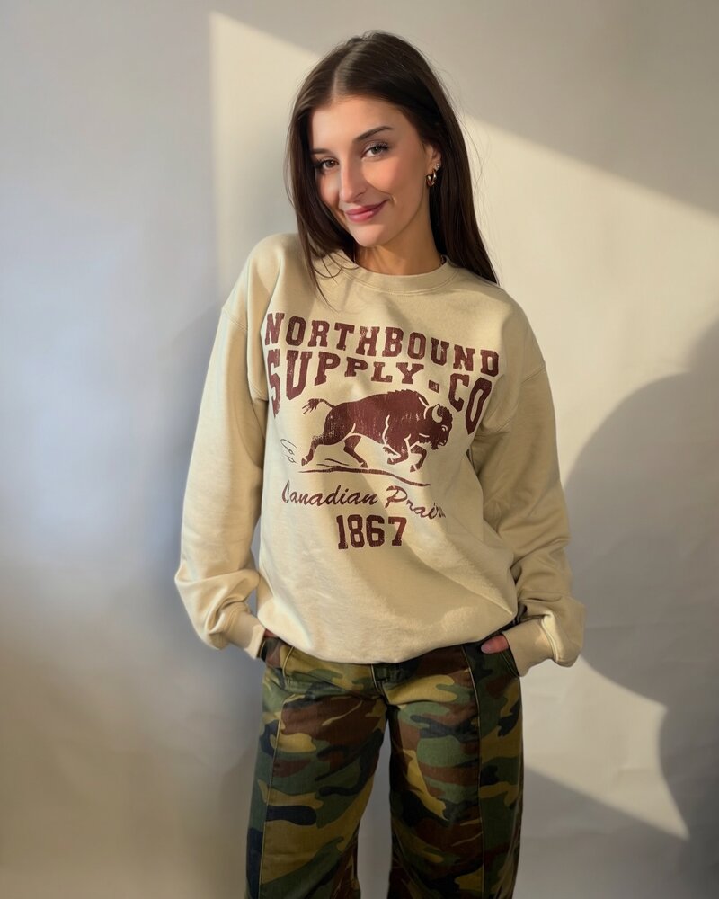 Northbound Supply Prairie Bison Crewneck Sweater