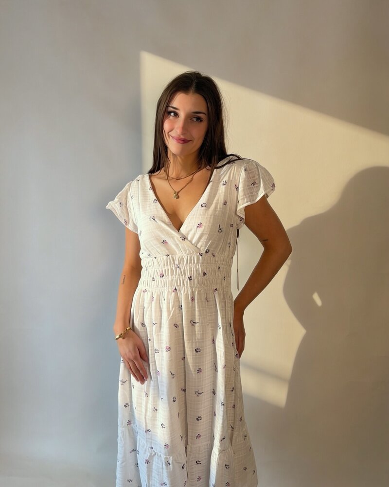 Eden Dainty Flower Wrap Dress