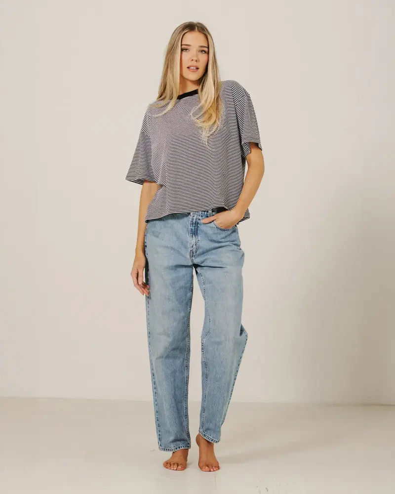 Boxy Tee | Black Stripe