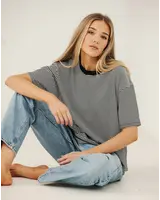 Boxy Tee | Black Stripe