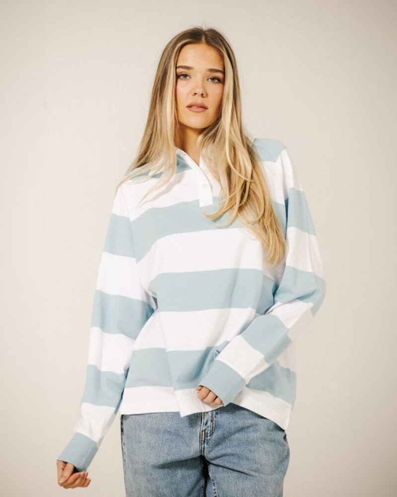 Stripe Rugby Polo | Blue