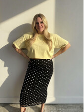 Mesh Maxi Tube Skirt | Black/White