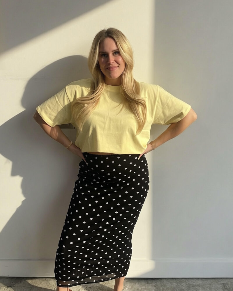 Mesh Maxi Tube Skirt | Black/White