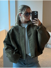 Vero Moda Hazel Faux Suede Bomber | Military