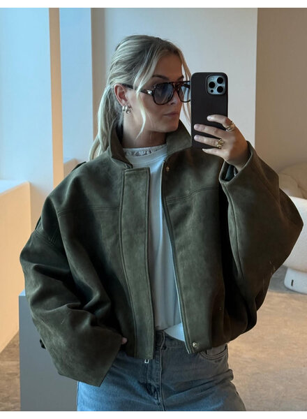 Vero Moda Hazel Faux Suede Bomber | Military