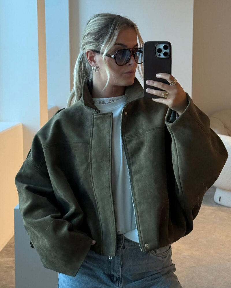 Vero Moda Hazel Faux Suede Bomber | Military