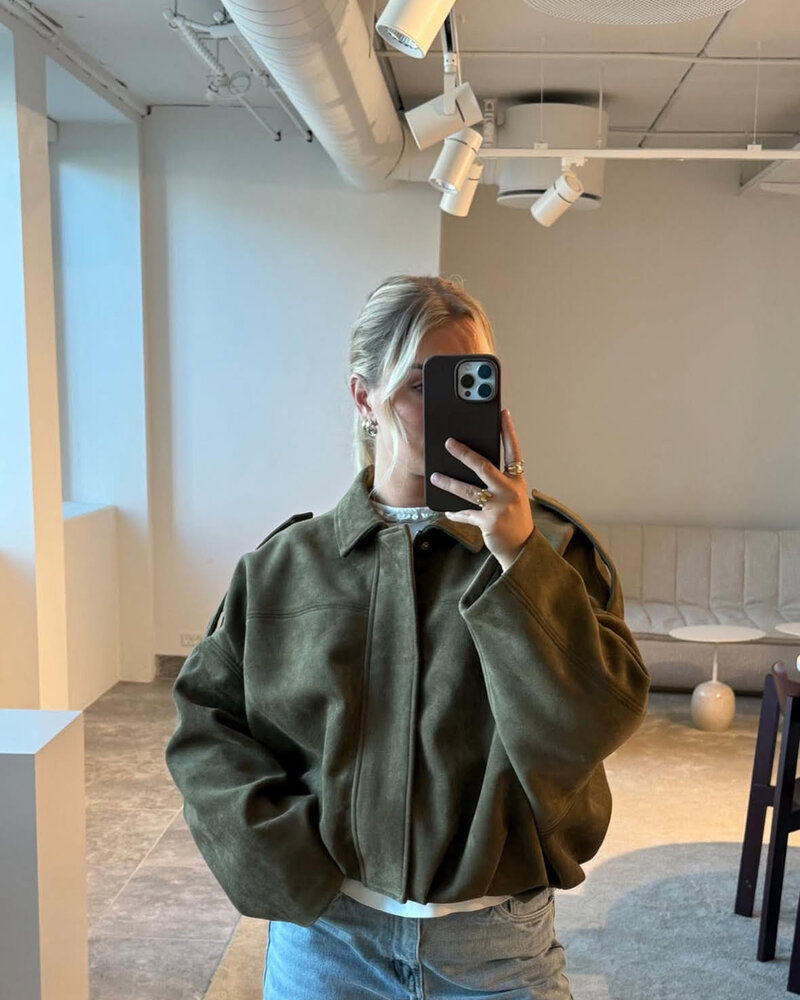 Vero Moda Hazel Faux Suede Bomber | Military